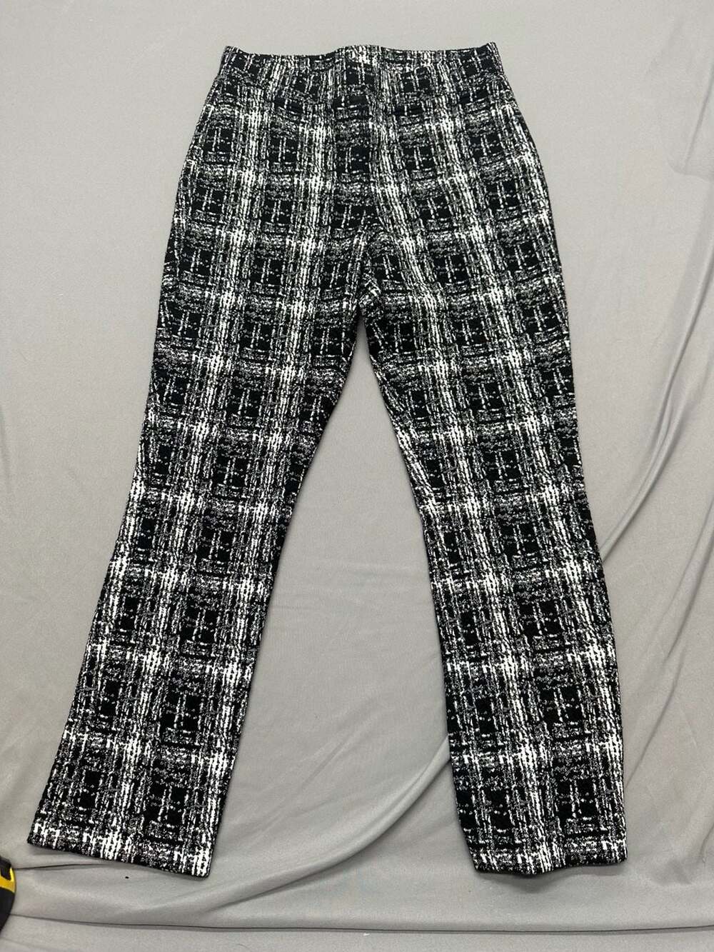 Joseph Ribkoff Black White Plaid Checked Stretch Straight Leg Pants Size 8